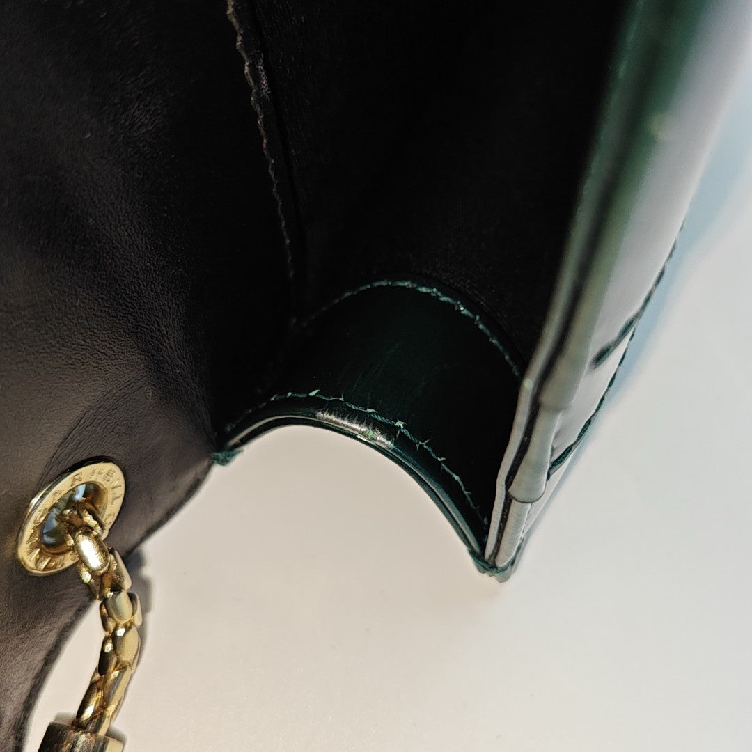 SERPENTI FOREVER Small Quilted Patent Leather Green