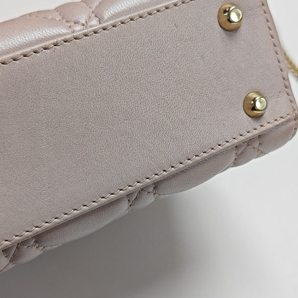 Lady Dior Mini Cannage Lambskin Pink