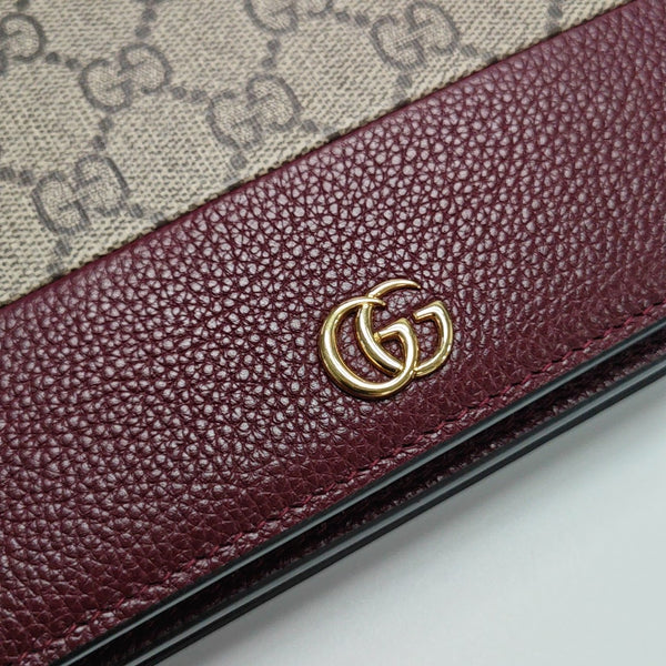 GG Marmont Small Monogram Coated Canvas Gray