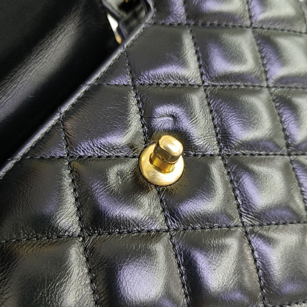 KELLY Mini Quilted Calfskin Black