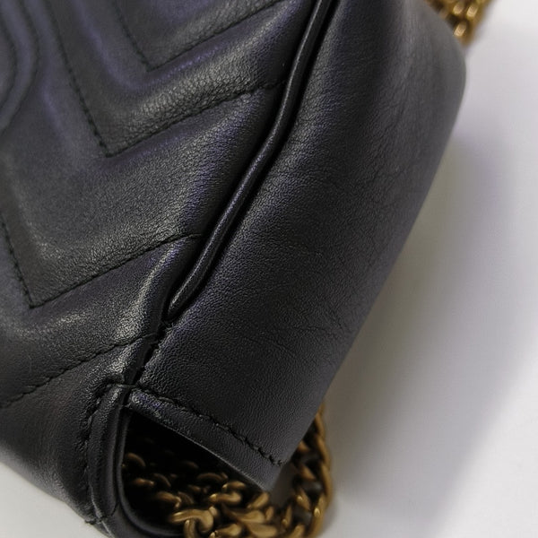 GG Marmont Mini Quilted Calfskin Black