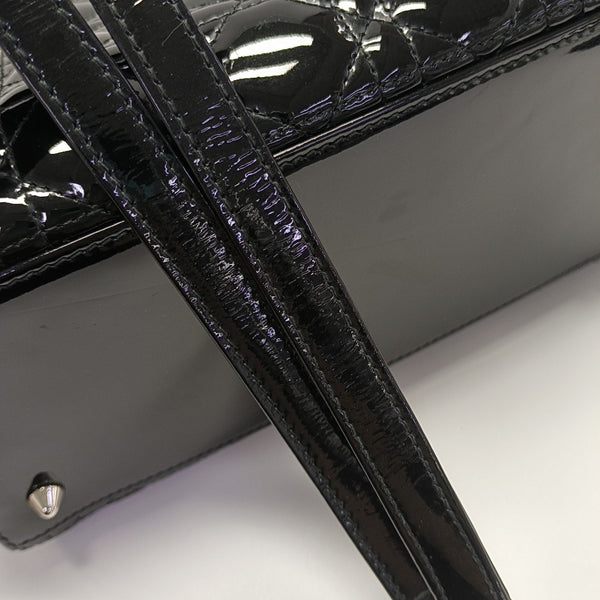 Lady Dior Medium Cannage Patent Leather Black