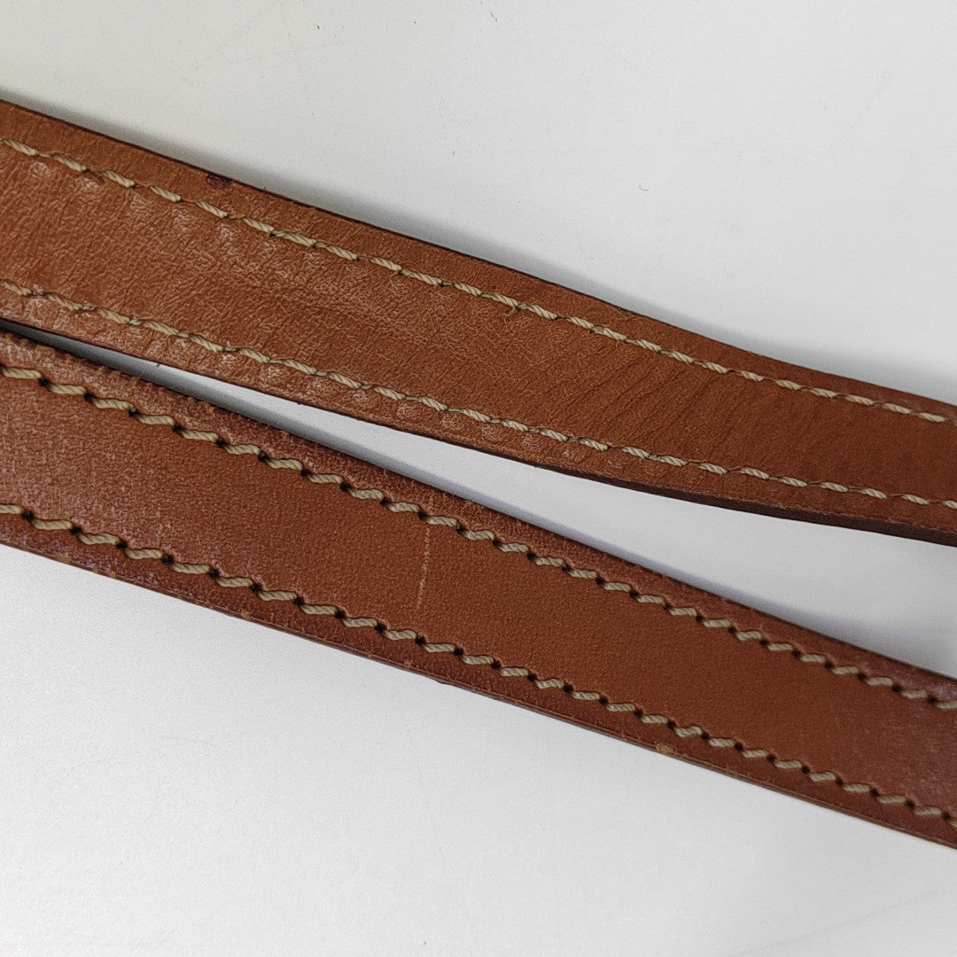 Coated Canvas Shoulder Bag Brown