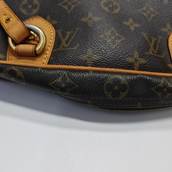 MONTORGUEI PM Monogram Coated Canvas Brown