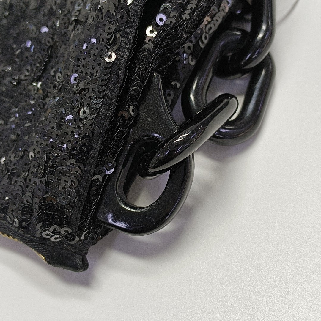 Sequins Top Handle Bag Black