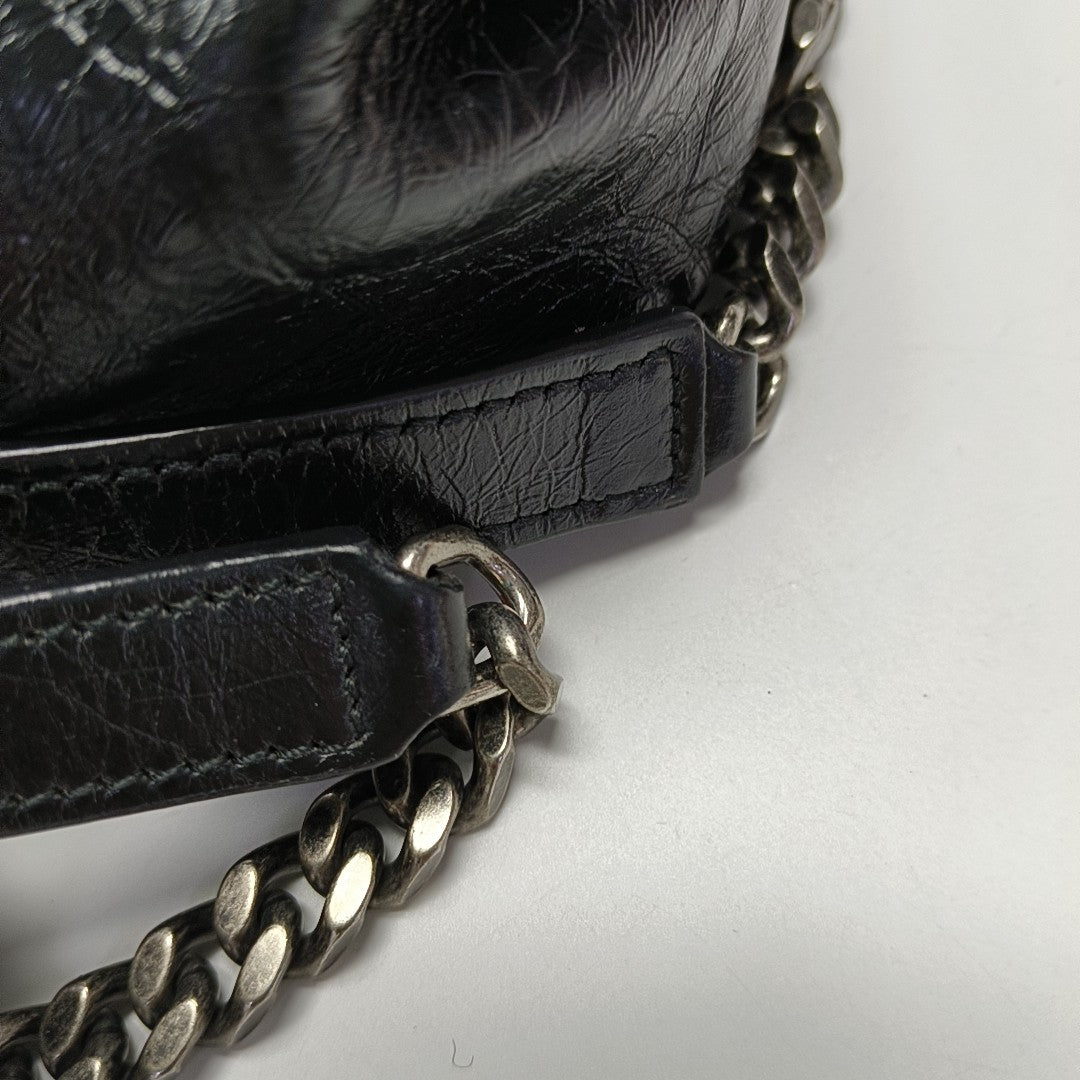 NIKI Medium Chevron Calfskin Black