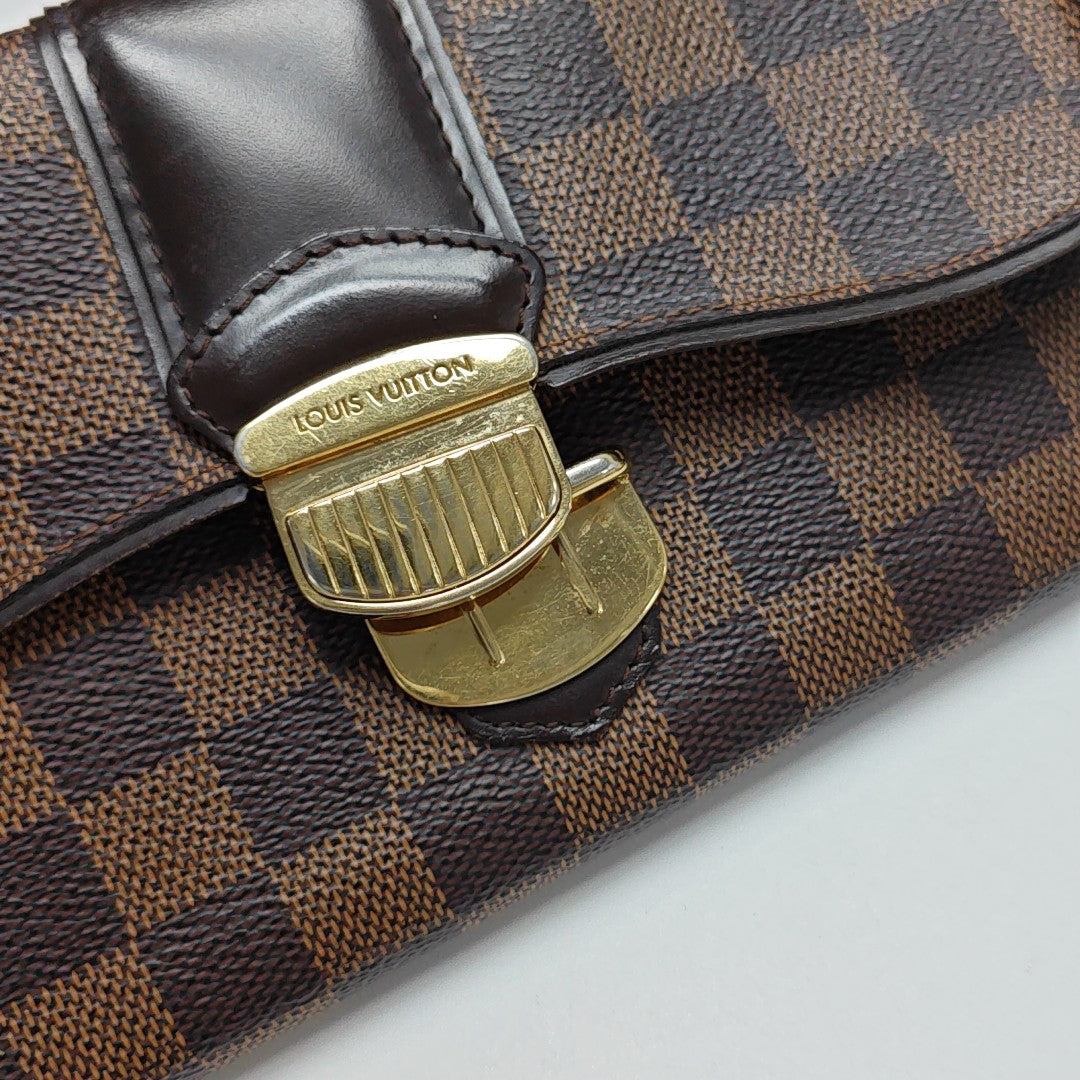 SISTINA Damier Ebene Coated Canvas Brown Wallet