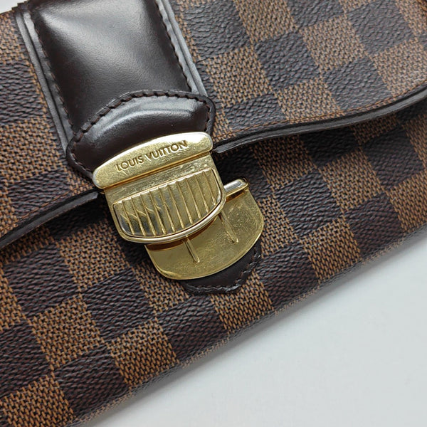 SISTINA Damier Ebene Coated Canvas Brown Wallet