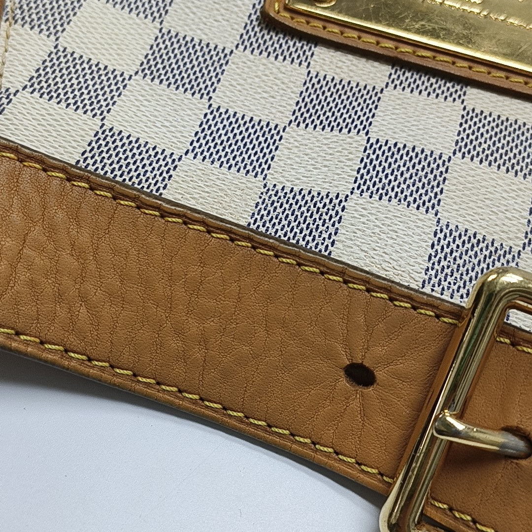 GALLIERA GM Damier Azur Coated Canvas White