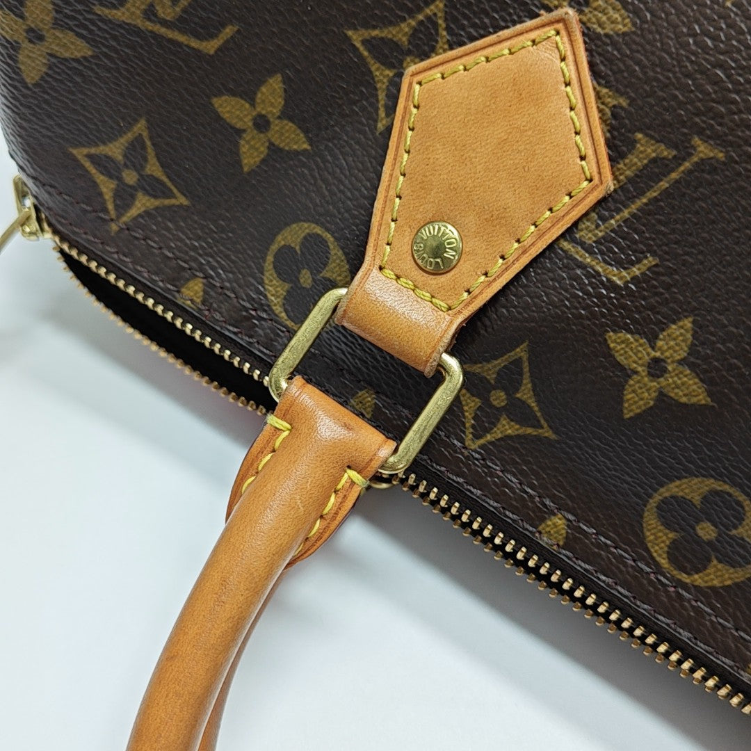 SPEEDY 30 Monogram Coated Canvas Brown