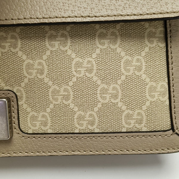 Dionysus Small Monogram Coated Canvas Beige