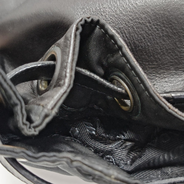 Quilted Nylon Backpack Black
