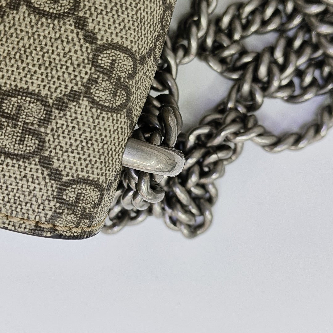 Dionysus Mini Monogram Coated Canvas Beige