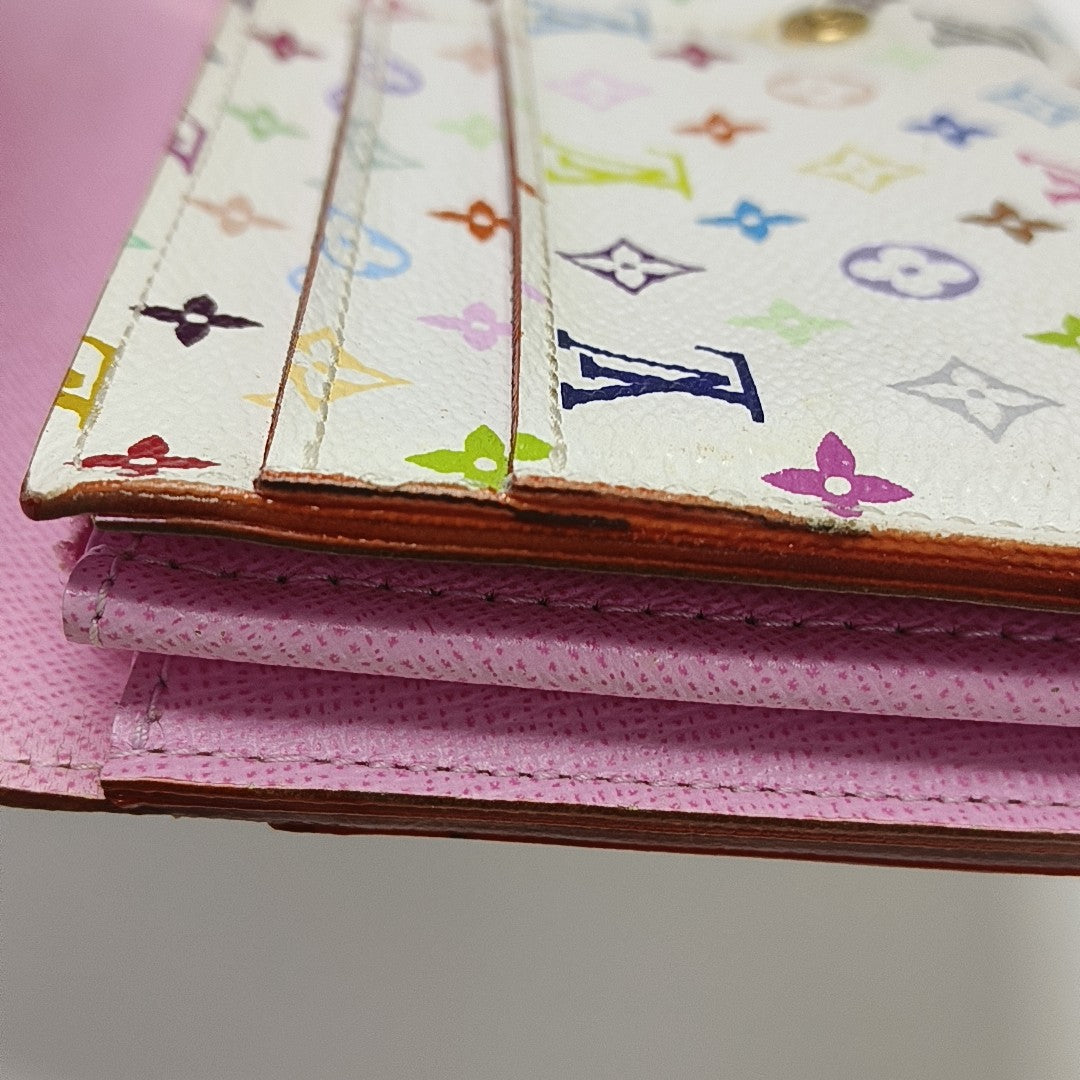 SARAH Monogram Coated Canvas White Wallet