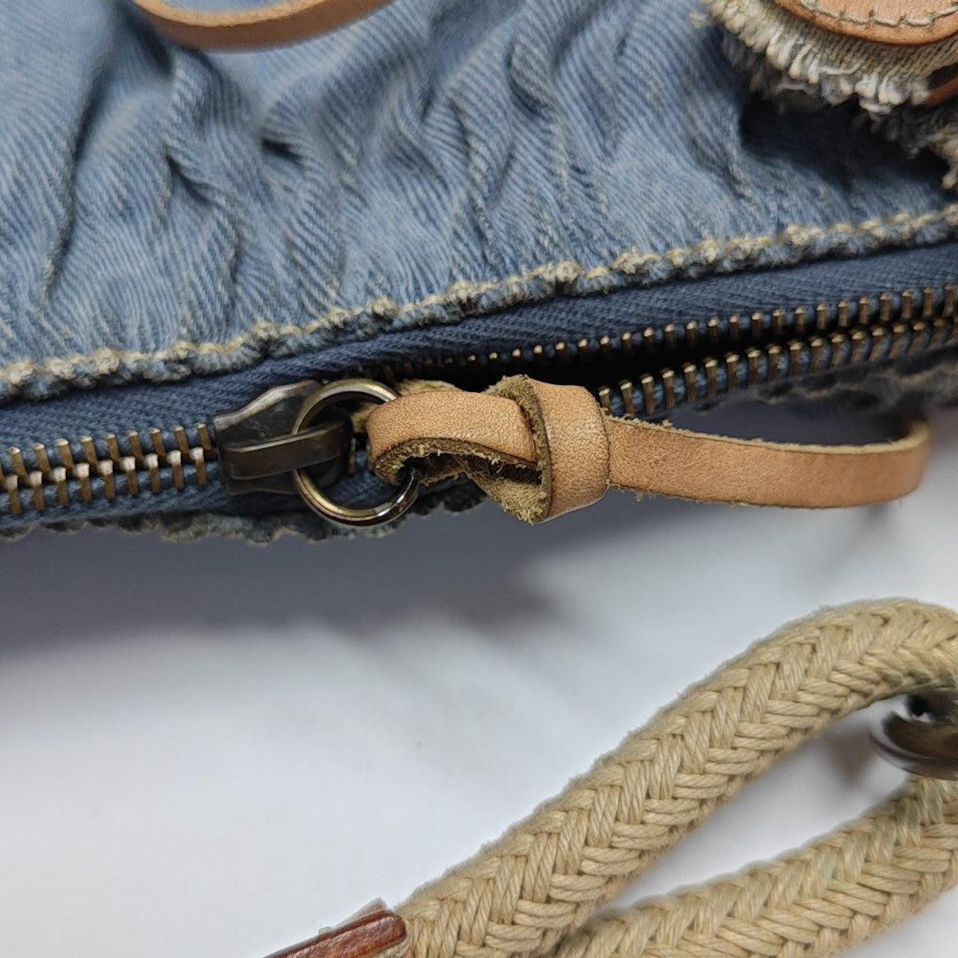 Denim Top Handle Bag Blue