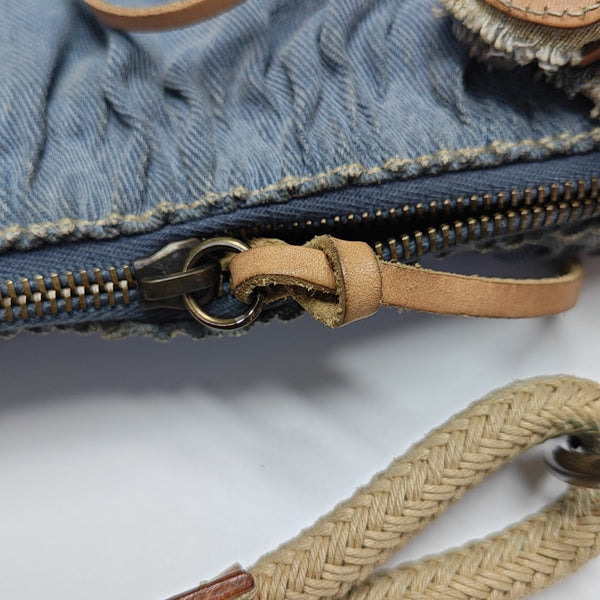 Denim Top Handle Bag Blue