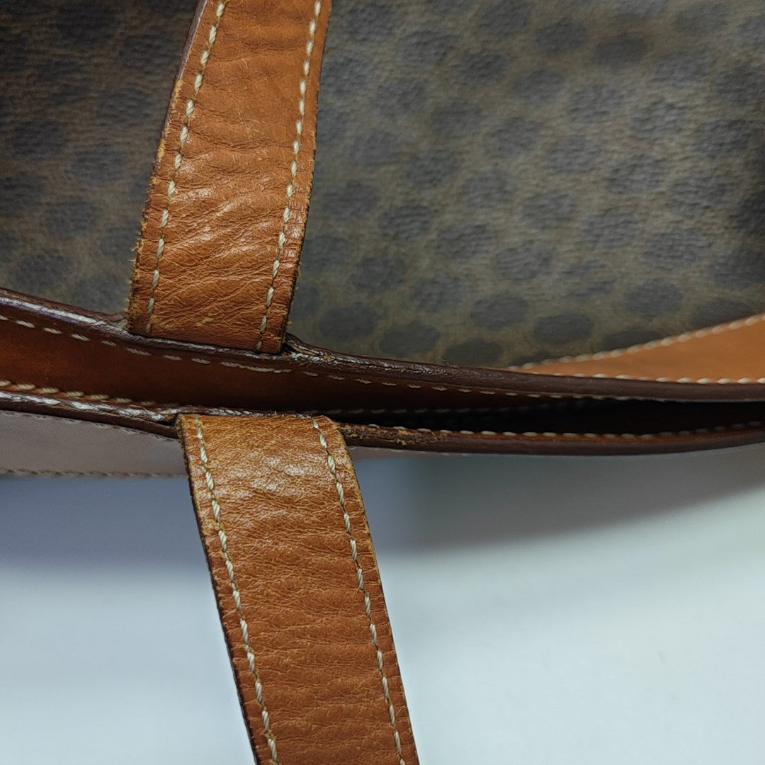 Coated Canvas Top Handle Bag Brown