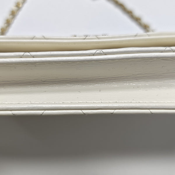 Quilted Calfskin Shoulder Bag White