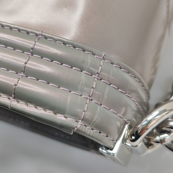 BOY CHANEL Maxi Patent Leather Gray