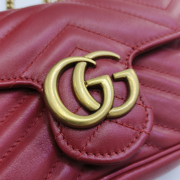 GG Marmont Mini Quilted Calfskin Red