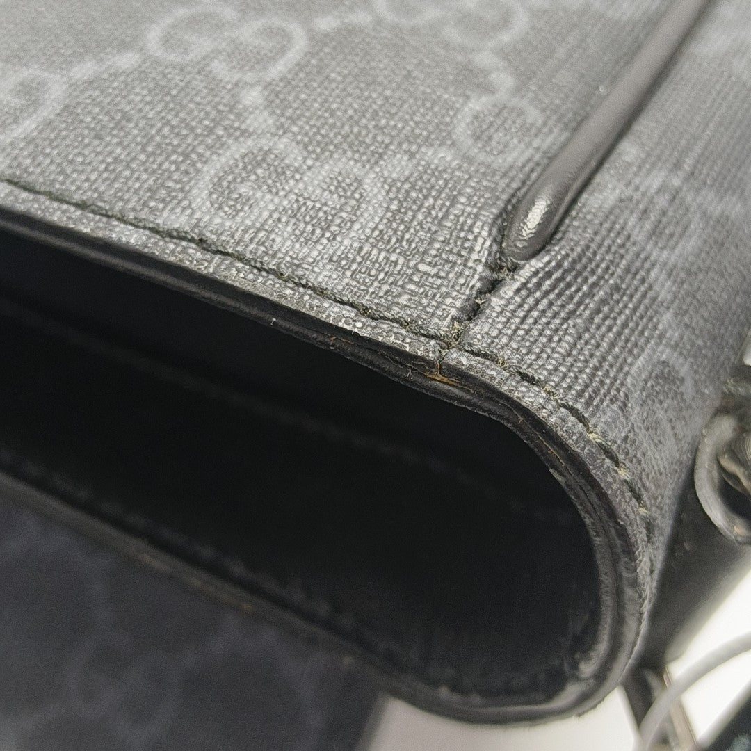 Monogram Coated Canvas Shoulder Bag Black