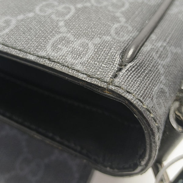 Monogram Coated Canvas Shoulder Bag Black