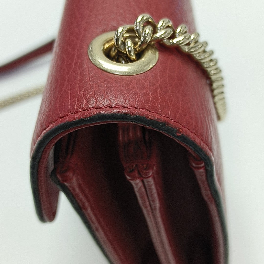 Interlocking G Small Calfskin Red