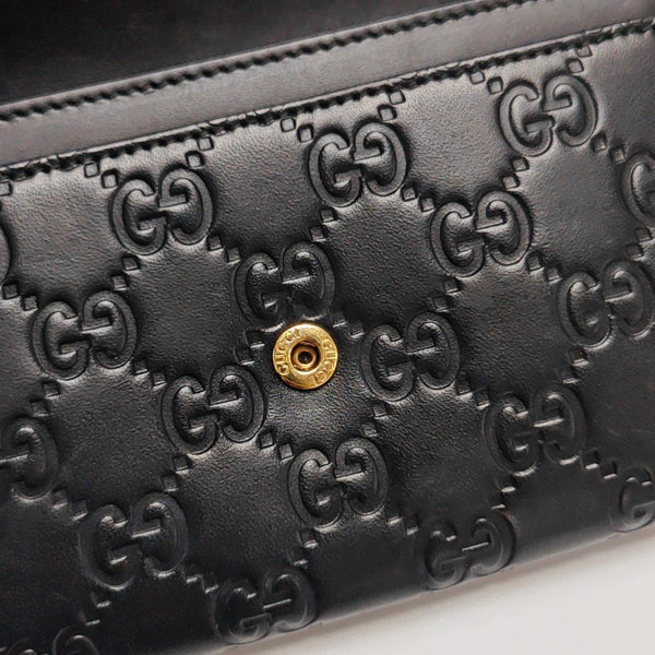 Interlocking G Small Monogram Calfskin Black Wallet