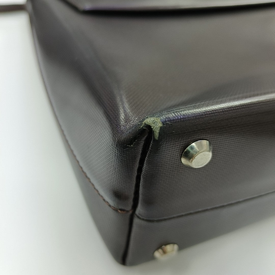 Calfskin Top Handle Bag Brown