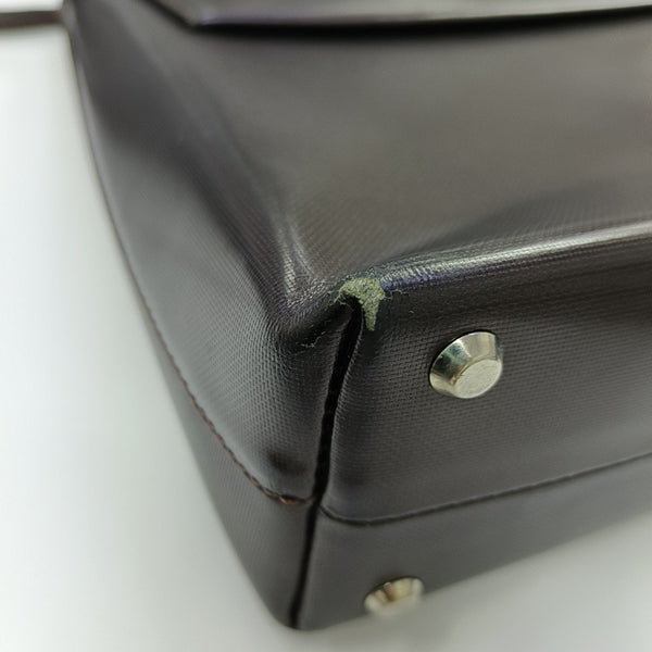 Calfskin Top Handle Bag Brown