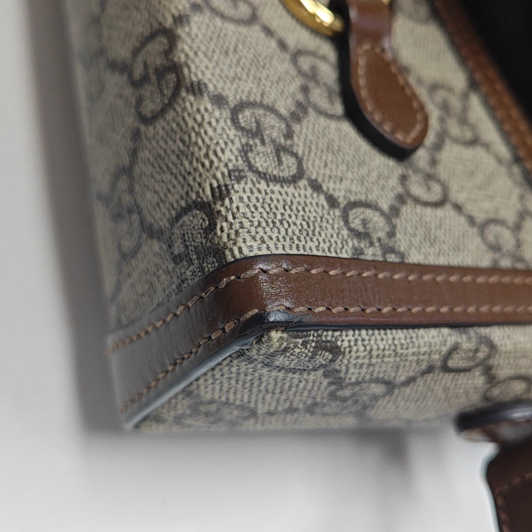 Horsebit 1955 Mini Monogram Coated Canvas Beige