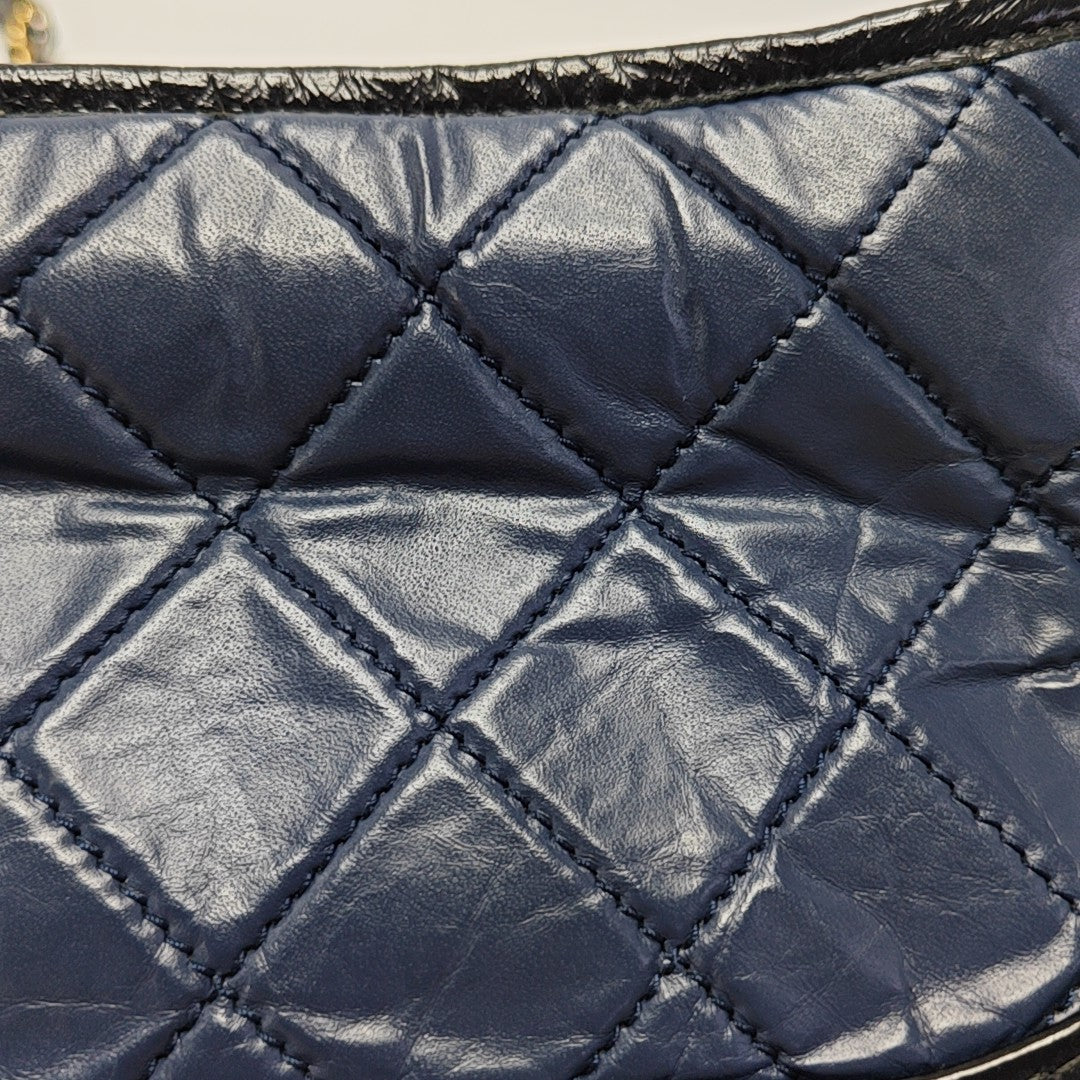 Authenticated pre-owned  GABRIELLE Small Quilted Calfskin Blue - Crossbody Bag at Looply