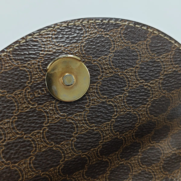 Coated Canvas Top Handle Bag Brown