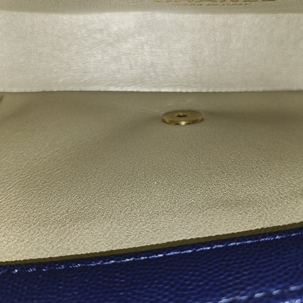 Grained Calfskin Shoulder Bag Blue