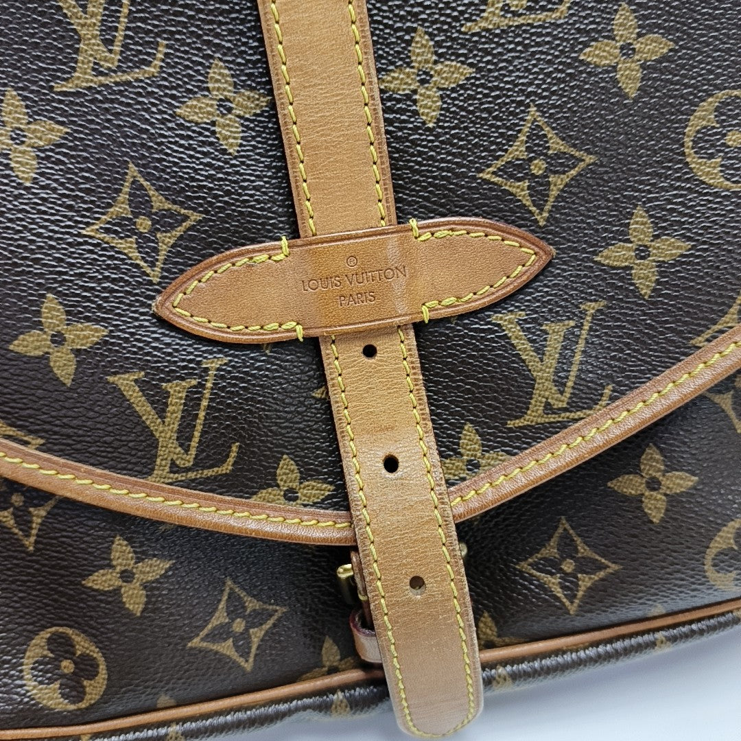 SAUMUR 30 Monogram Coated Canvas Brown