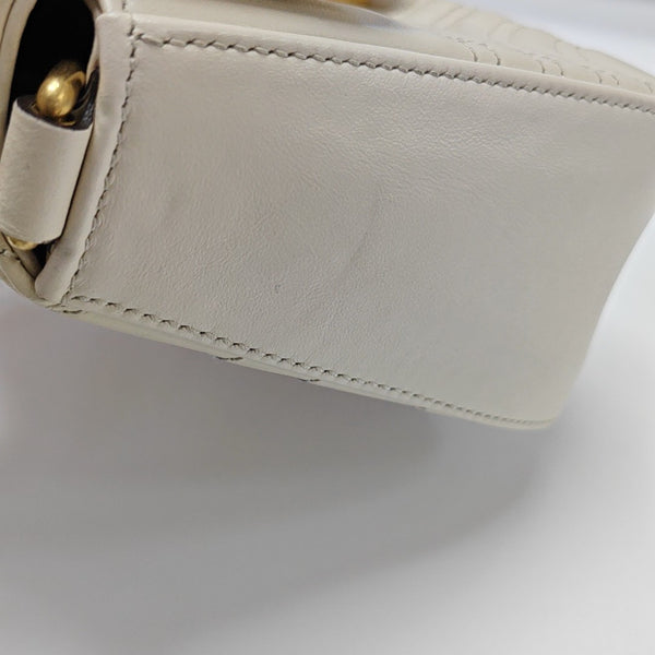 GG Marmont Mini Quilted Calfskin White
