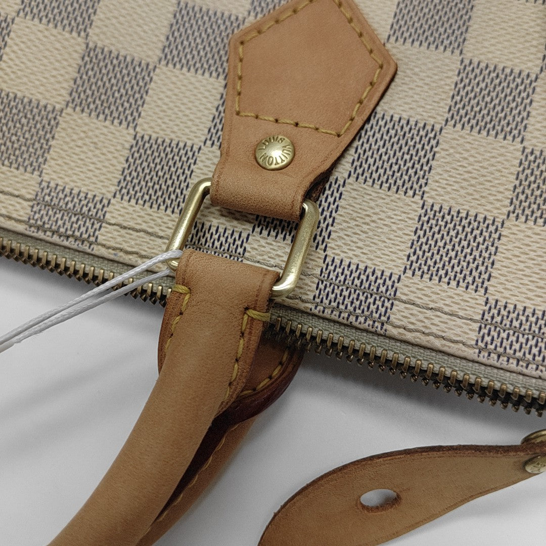 SPEEDY 30 Damier Azur Coated Canvas White