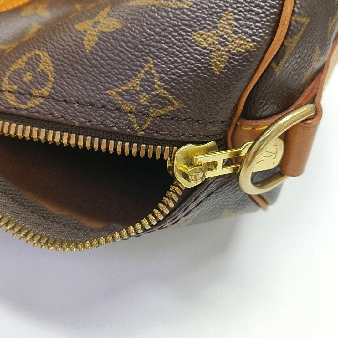 KEEPALL 45 Monogram Coated Canvas Brown