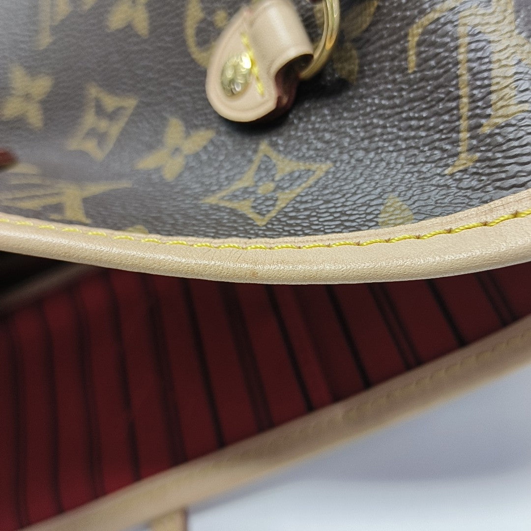 NEVERFULL MM Monogram Coated Canvas Brown