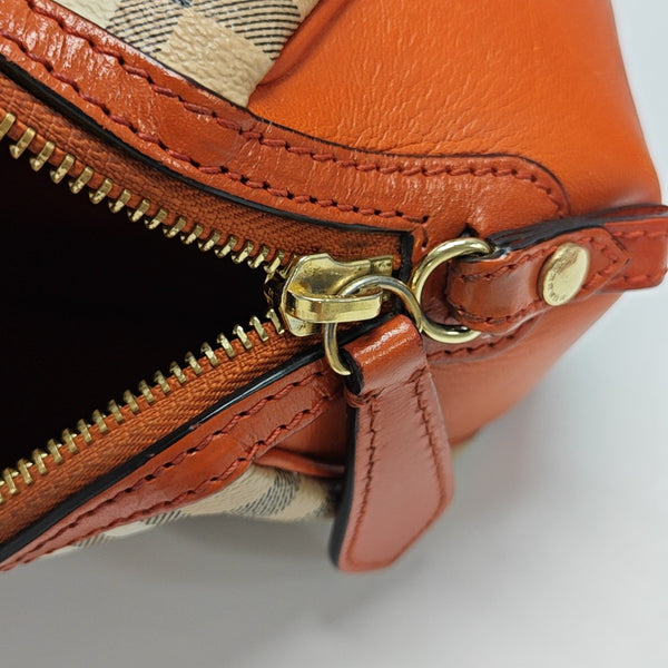Coated Canvas Shoulder Bag Beige