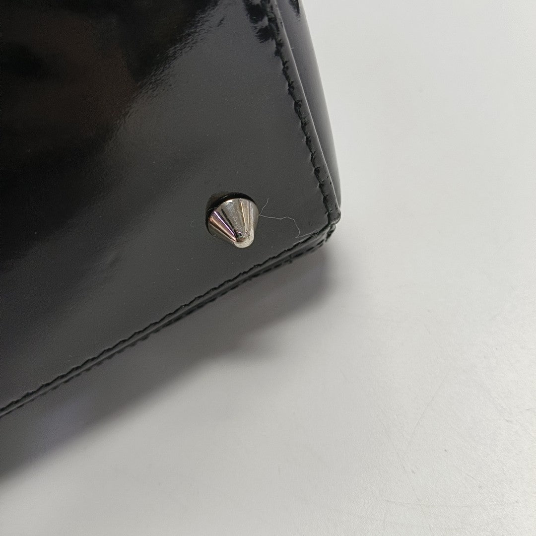 Lady Dior Medium Cannage Patent Leather Black