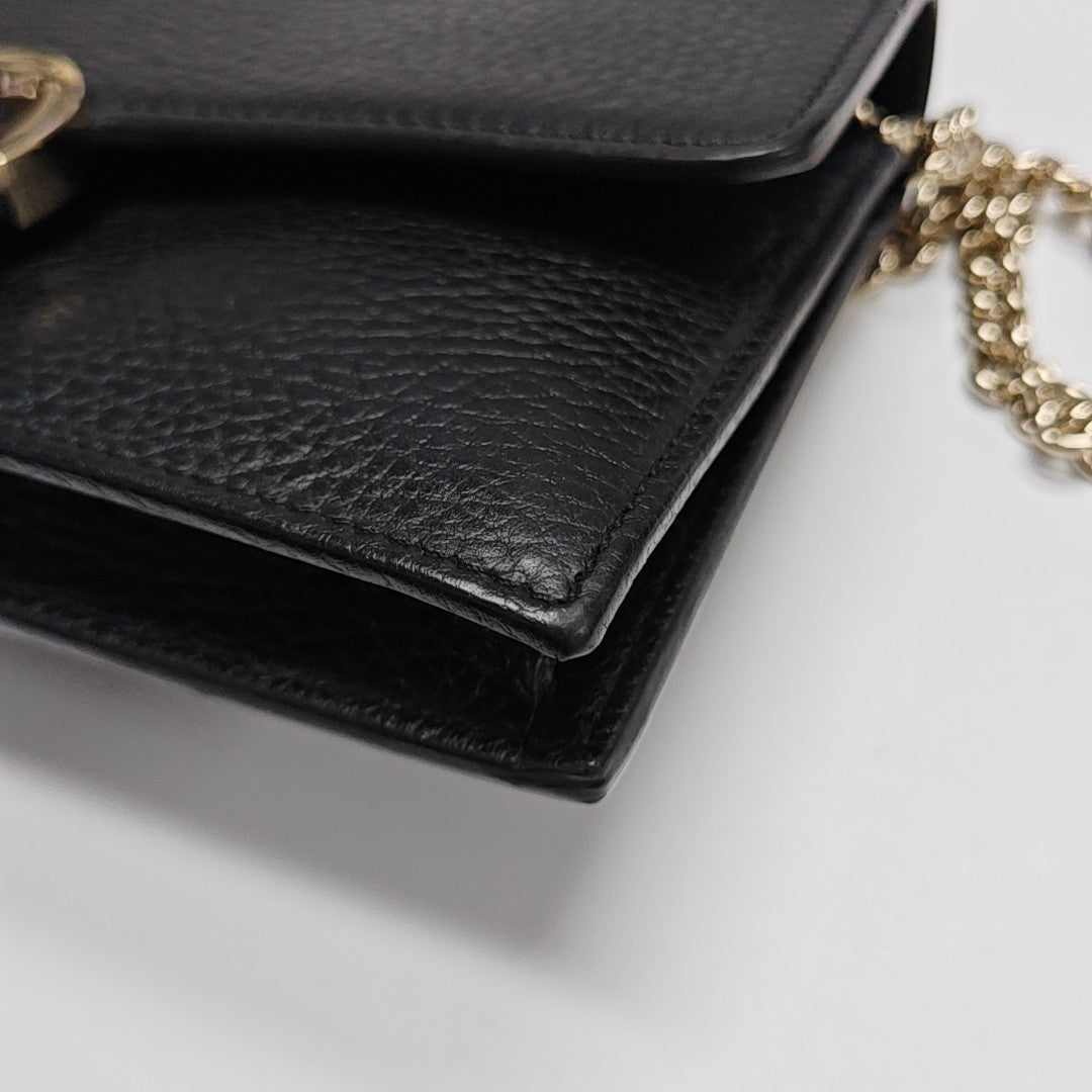Interlocking G Small Calfskin Black