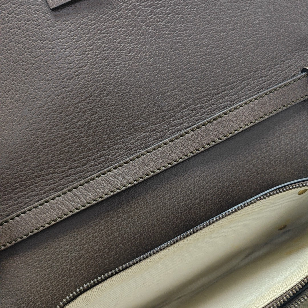 Ophidia Small Monogram Coated Canvas Beige