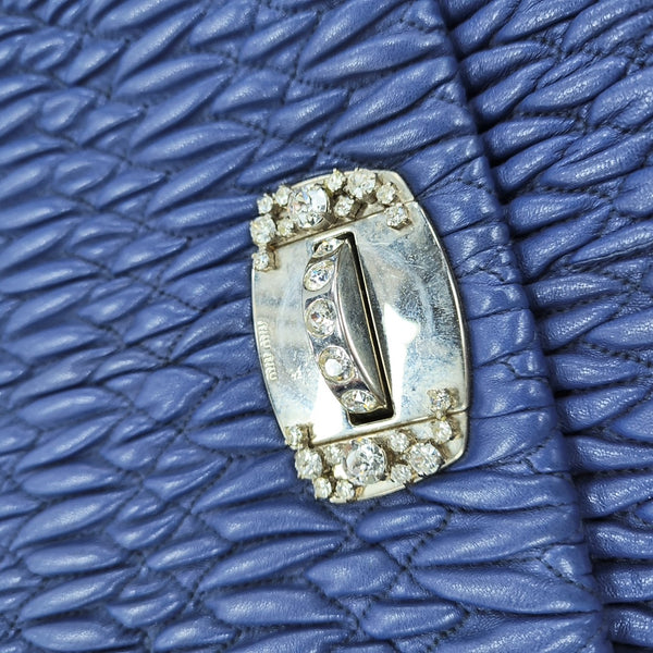 Crystal Quilted Lambskin Blue