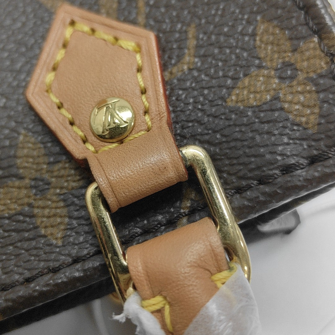 SAC PLAT Mini Monogram Coated Canvas Brown