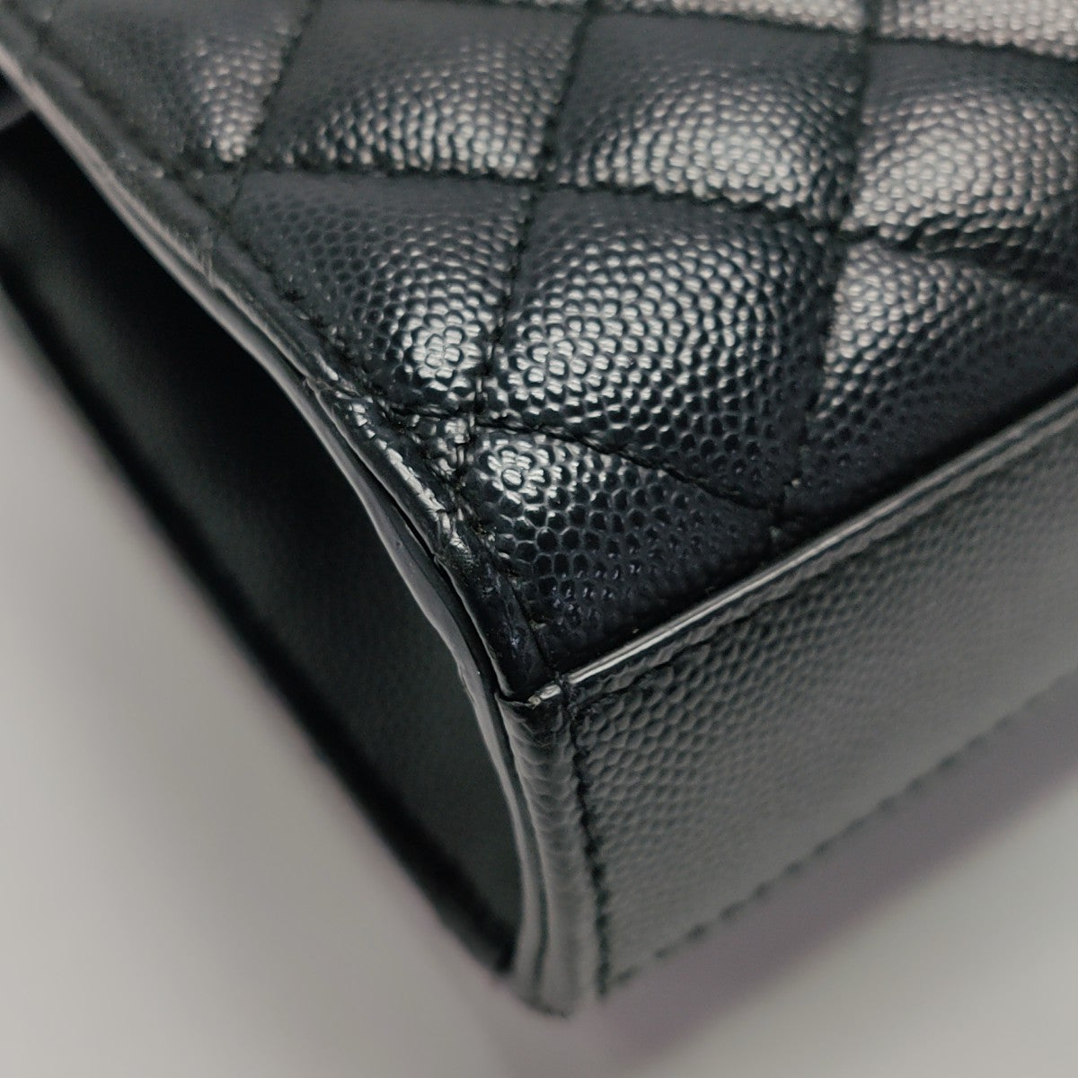 ENVELOPE Small Chevron Calfskin Black