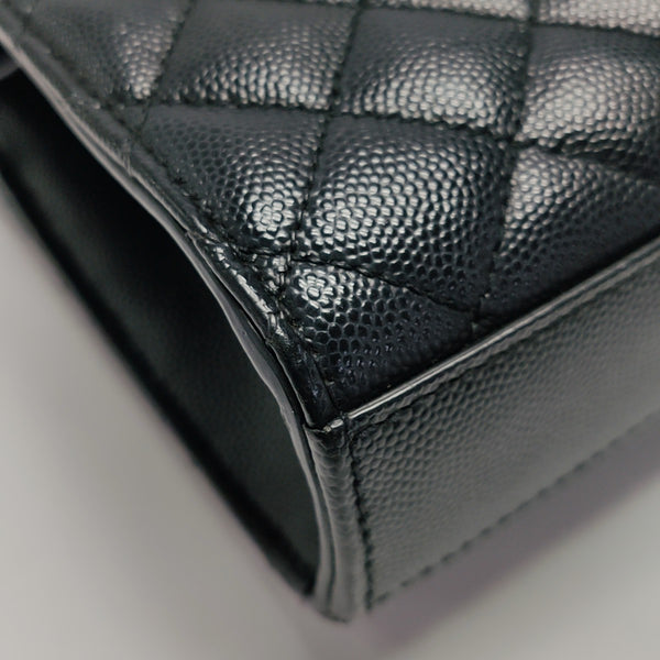 ENVELOPE Small Chevron Calfskin Black
