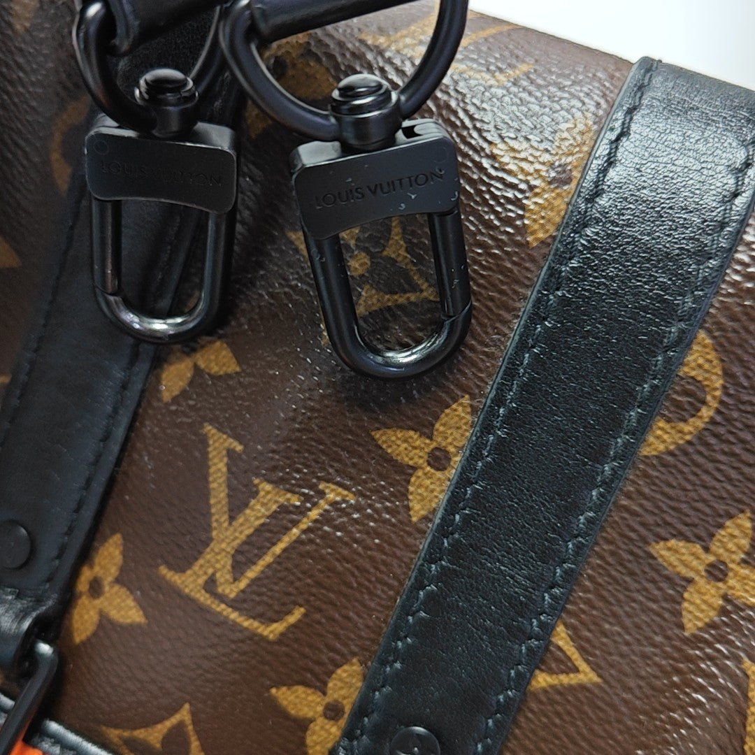 KEEPALL Nano Monogram Coated Canvas Brown