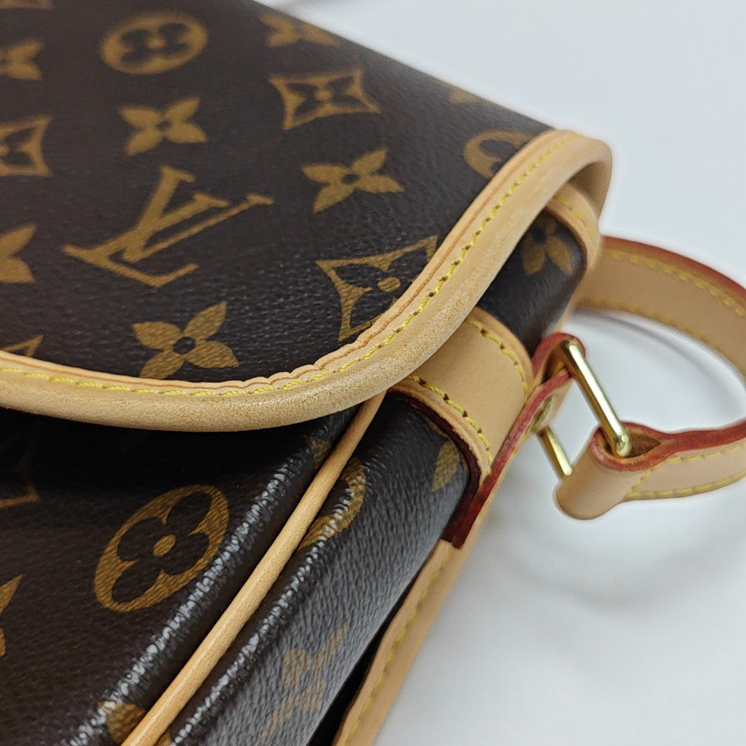 SOLOGNE PM Monogram Coated Canvas Brown