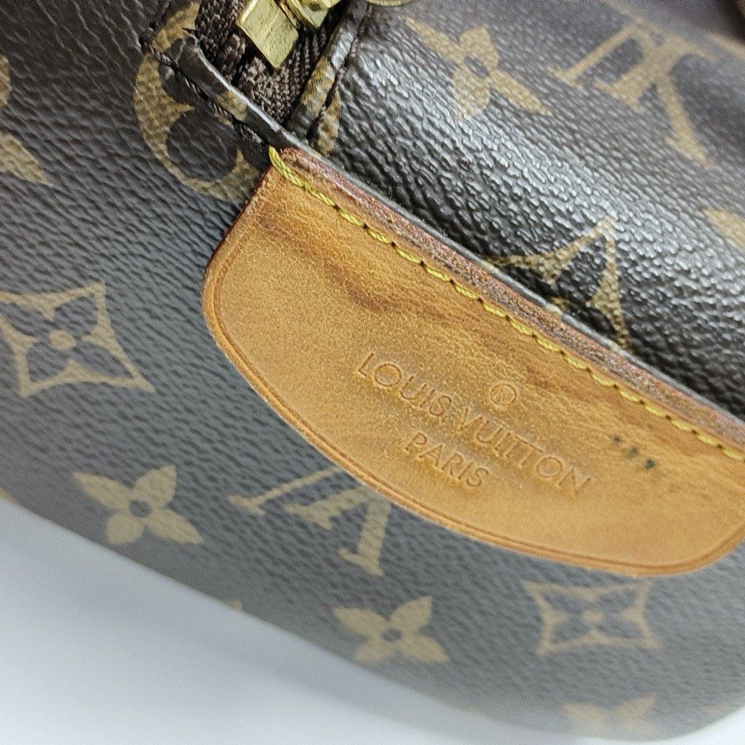 Monogram Coated Canvas Top Handle Bag Extra Large Brown